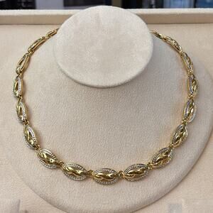 Nina Ricci Gold-Tone Linked Oval Necklace - Women's Elegant Jewelry